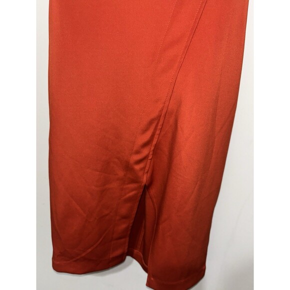 New York & Company Stretch Women's Red/Orange Front Slit Pencil Skirt Sz 8 NWTS - Picture 6 of 12